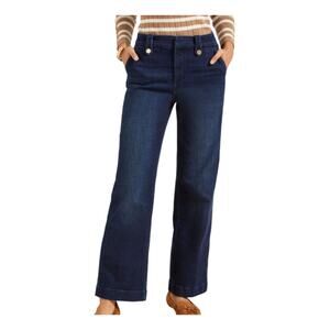 Talbots Clara Wash Womens Wide Leg Slant Front Pockets Jeans Size 10P